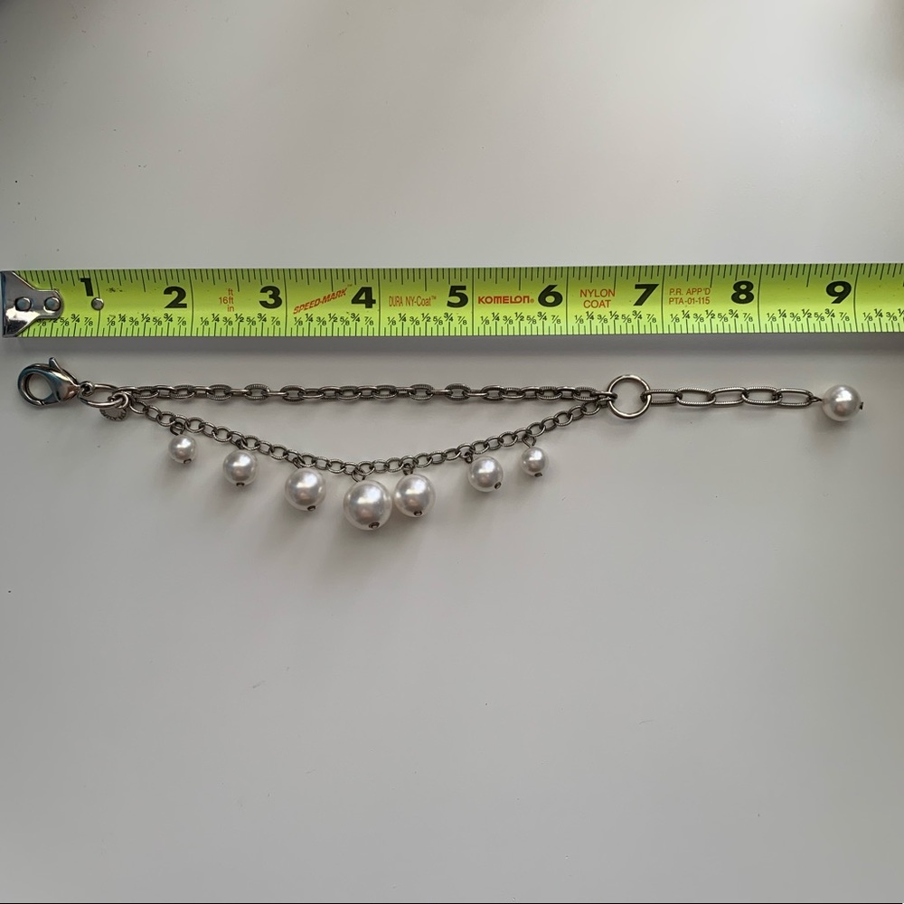 emily ray pearl and silver chain bracelet
